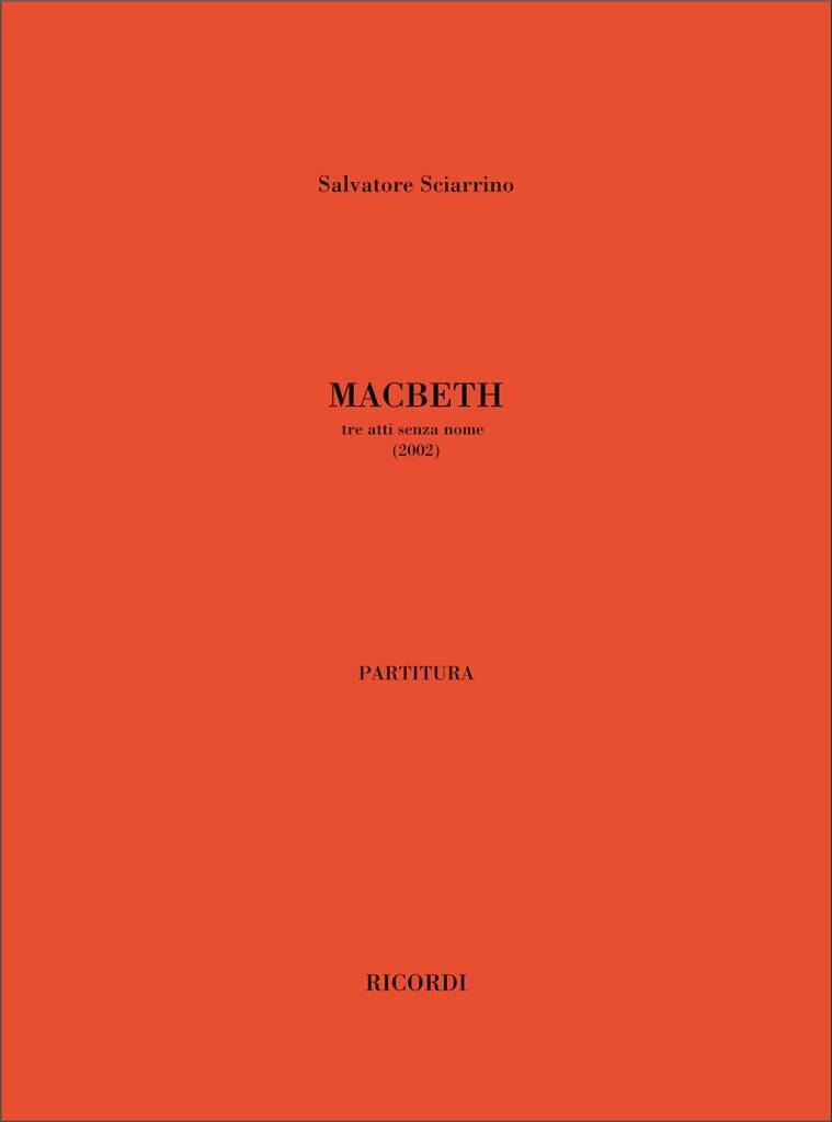 Knjiga MACBETH SALVATORE SCIARRINO