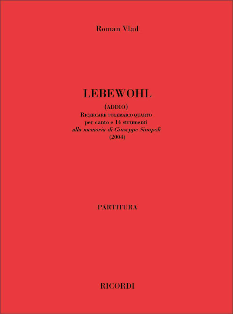 Kniha LEBEWOHL (ADDIO) ROMAN VLAD