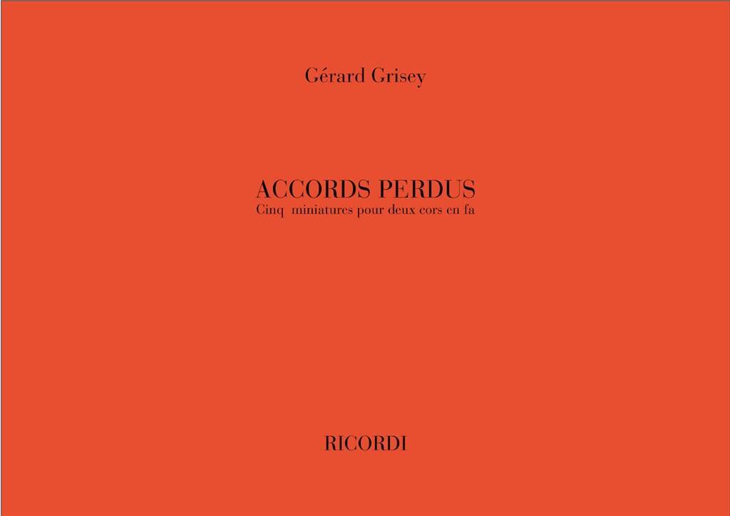 Book ACCORDS PERDUS GERARD GRISEY