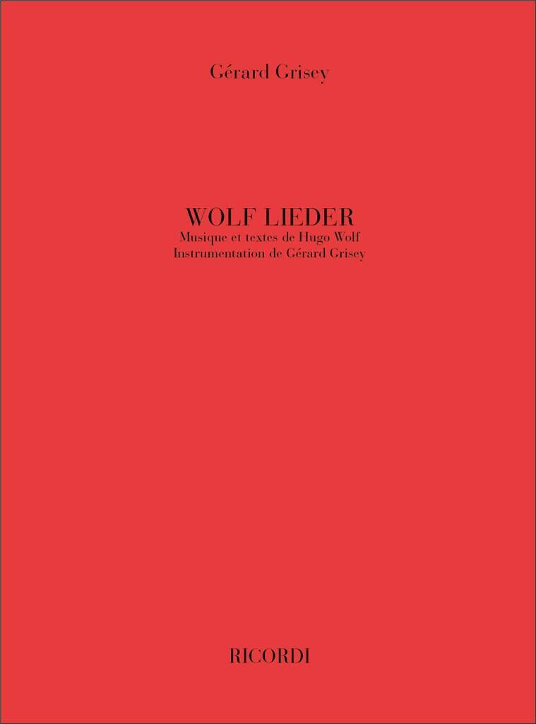 Kniha WOLF LIEDER GERARD GRISEY