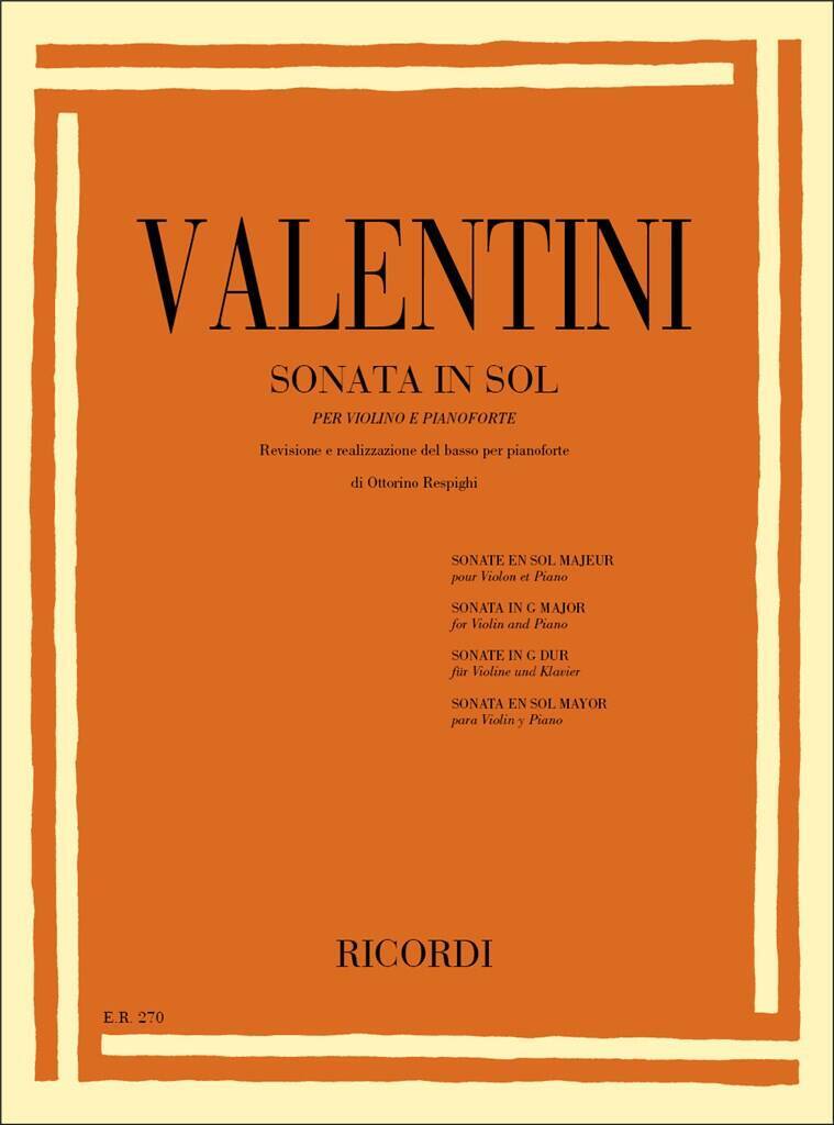 Buch SONATA IN SOL VIOLON G. VALENTINI