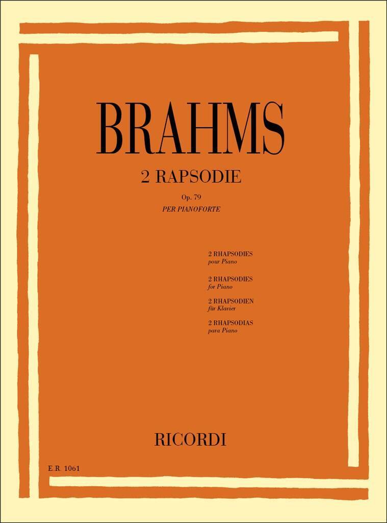 Knjiga 2 RAPSODIE OP. 79 PIANO JOHANNES BRAHMS