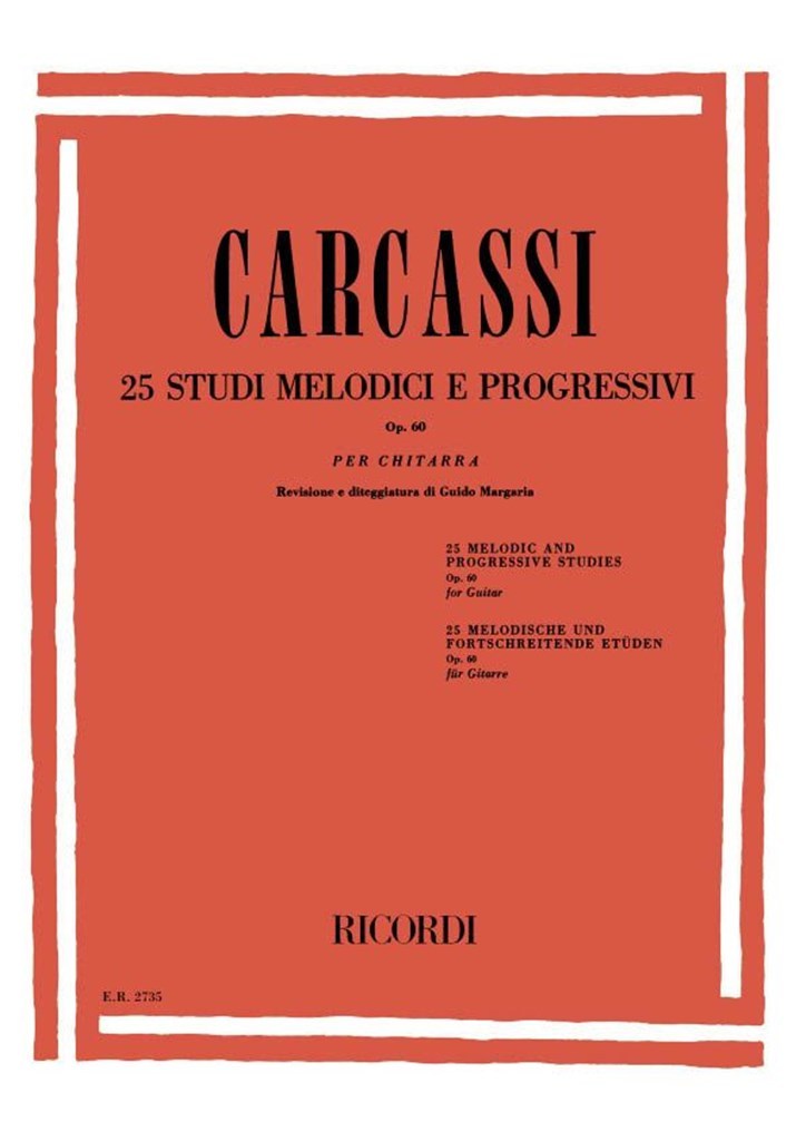 Książka 25 STUDI MELODICI E PROGRESSIVI OP. 60 GUITARE MATTEO CARCASSI