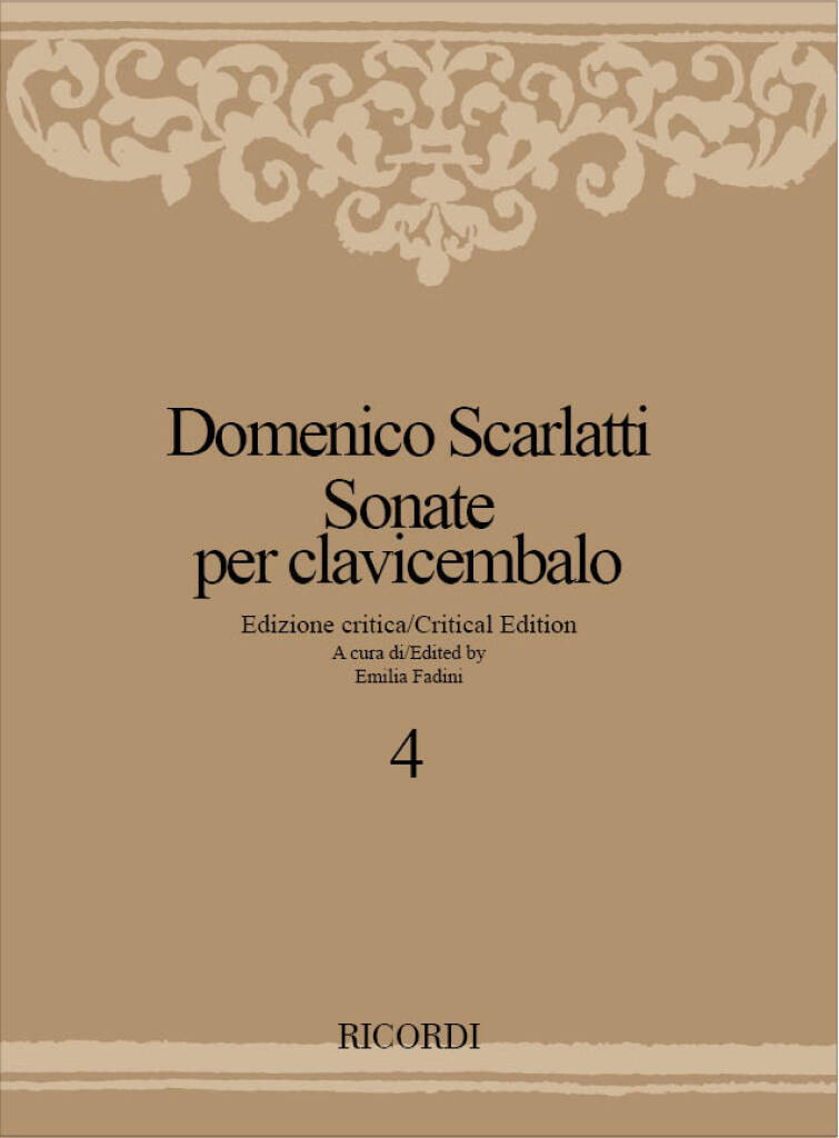 Carte SONATE PER CLAVICEMBALO - VOLUME 4 CLAVECIN DOMENICO SCARLATTI