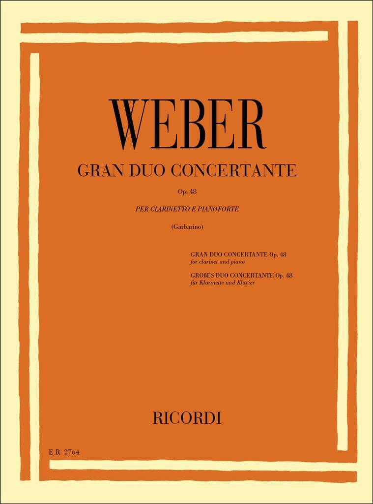 Knjiga GRAN DUO CONCERTANTE, OP. 48 CLARINETTE CARL MARIA VON WEBER