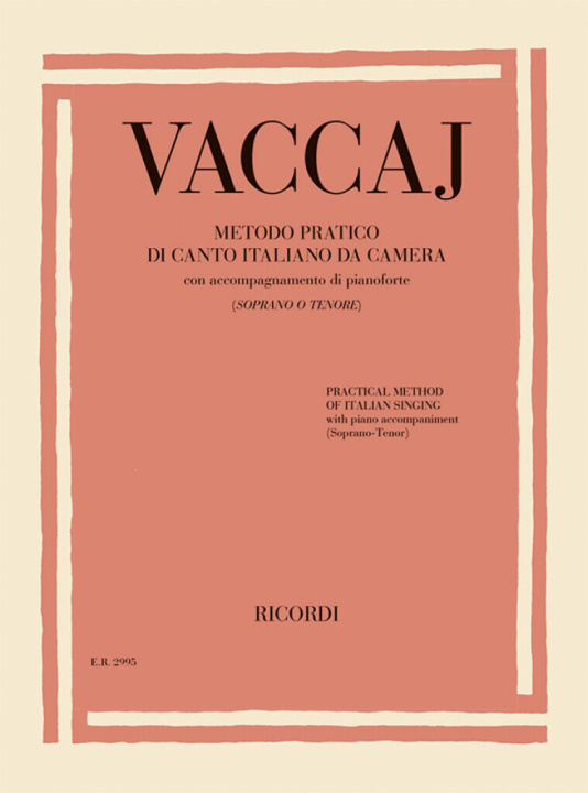 Kniha METODO PRATICO DI CANTO ITALIANO DA CAMERA CHANT NICOLA VACCAI