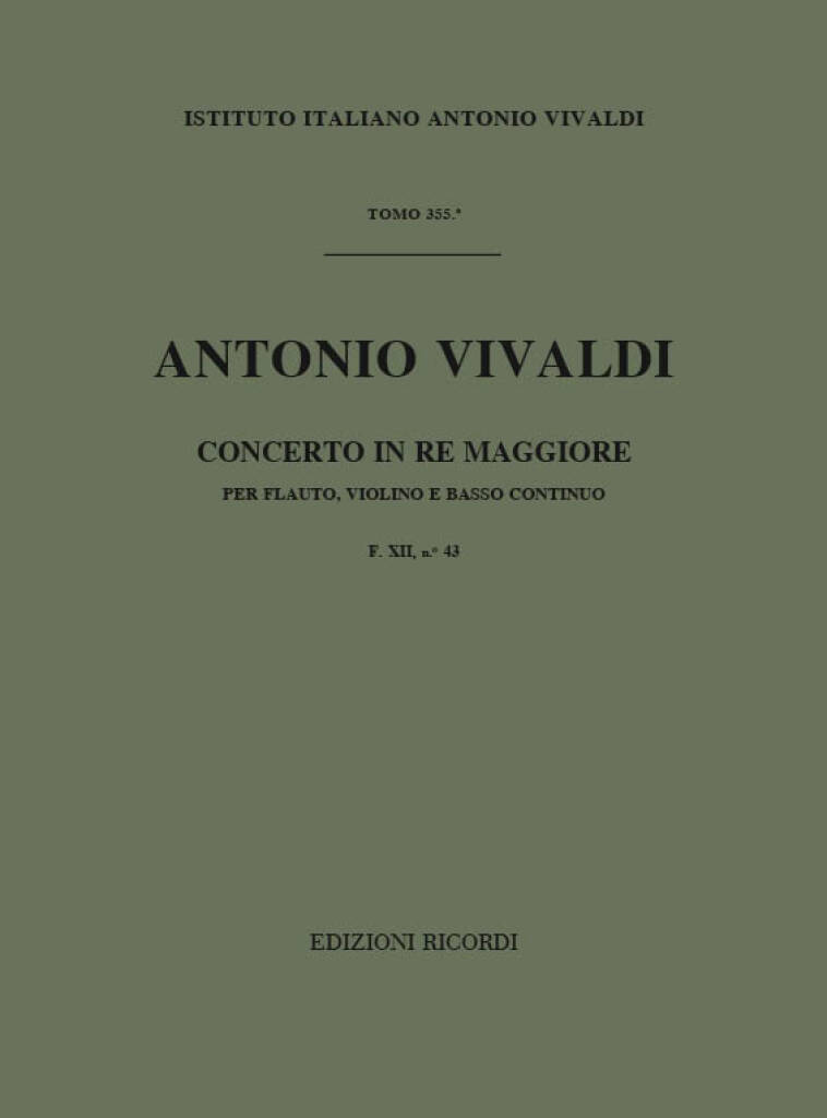 Książka CONCERTO IN RE MAGGIORE (D MAJOR) RV 84 ANTONIO VIVALDI