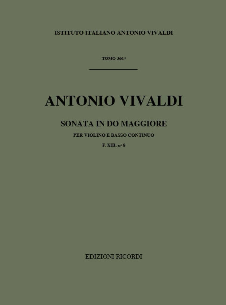 Knjiga SONATA IN DO MAGGIORE (C MAJOR) ANTONIO VIVALDI