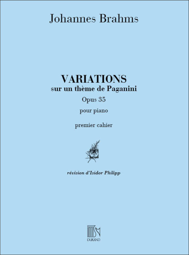 Knjiga VARIATIONS SUR UN THEME DE PAGANINI OPUS 35 PIANO JOHANNES BRAHMS