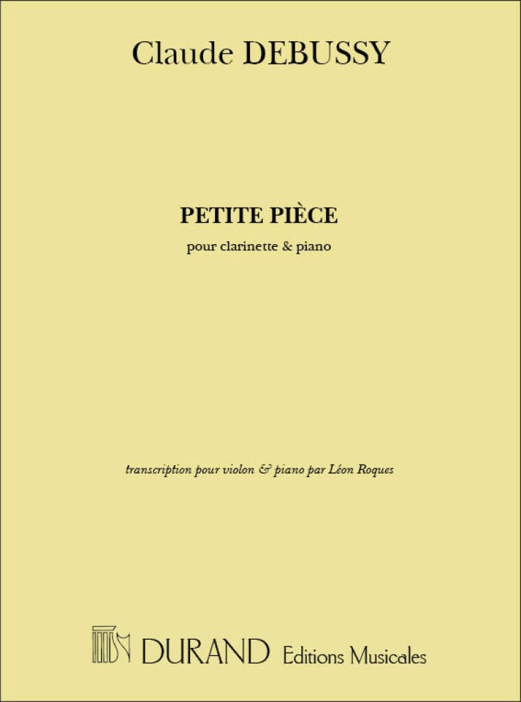 Knjiga PETITE PIECE VIOLON-PIANO  VIOLON CLAUDE DEBUSSY