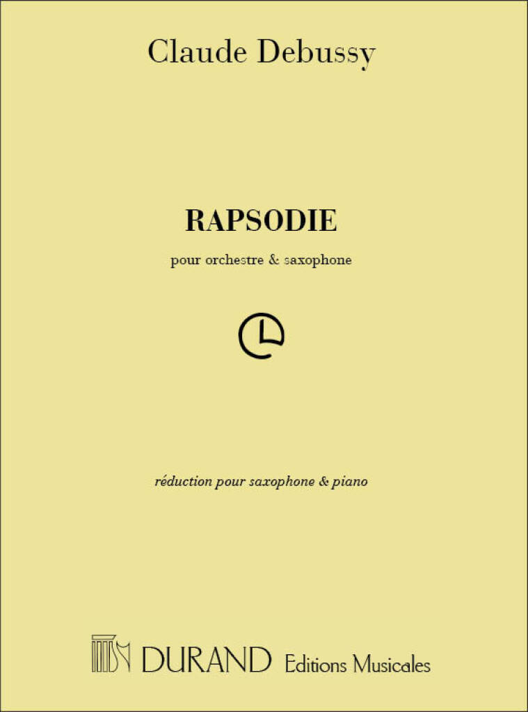 Knjiga RHAPSODIE SAXOPHONE CLAUDE DEBUSSY