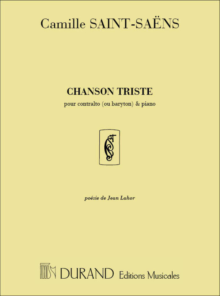 Knjiga CHANSON TRISTE CHANT CAMILLE SAINT-SAENS