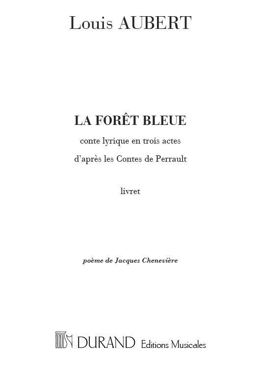 Carte LA FORET BLEUE LIVRET  FORMATION MUSICALE LOUIS AUBERT