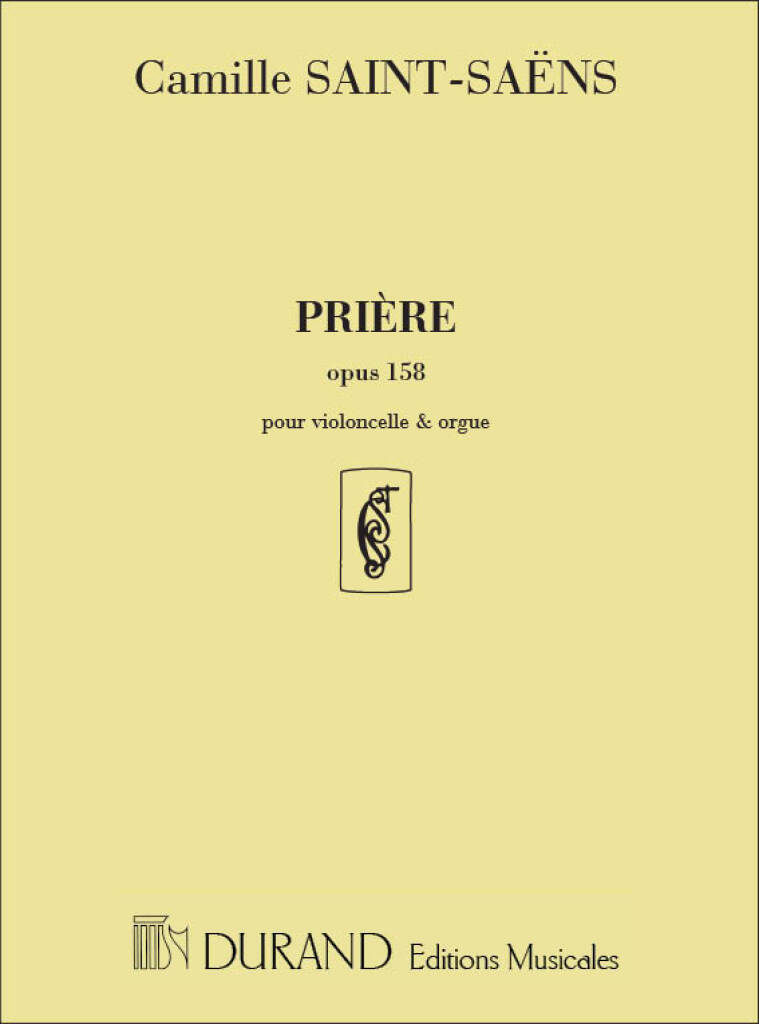 Knjiga PRIERE OP 158 VLC-ORGUE CAMILLE SAINT-SAENS