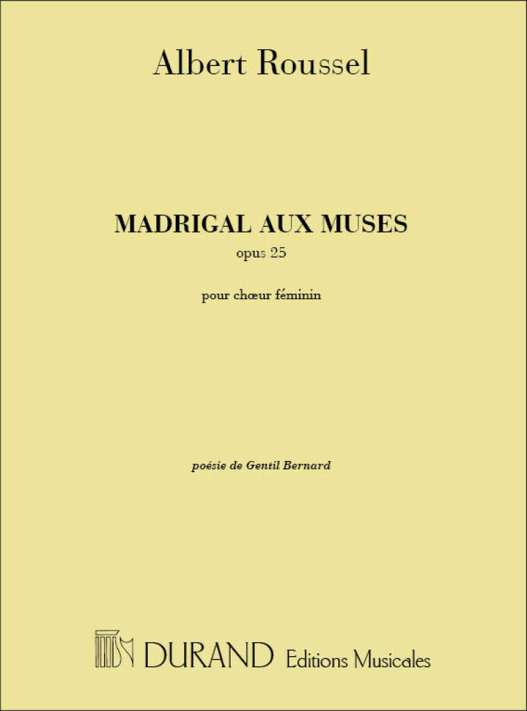 Buch MADRIGAL AUX MUSES, OPUS 25  CHANT ALBERT ROUSSEL
