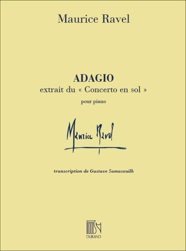 Knjiga ADAGIO PIANO MAURICE RAVEL