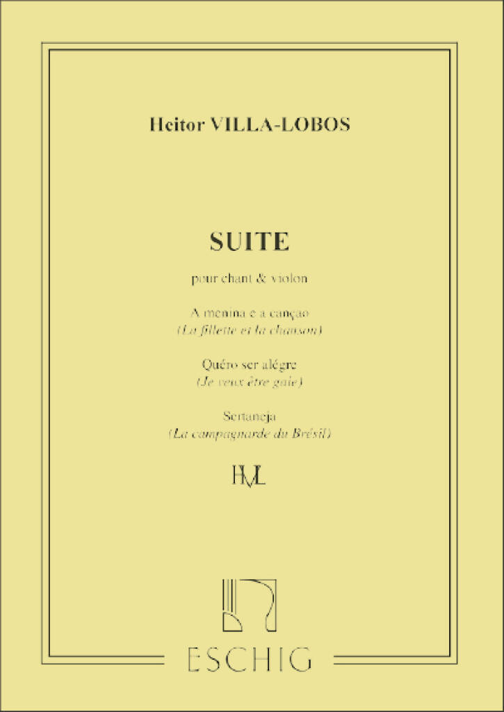 Knjiga SUITE CHANT-VIOLON (POEME DE MARIO DE ANDRADE) CHANT HEITOR VILLA-LOBOS
