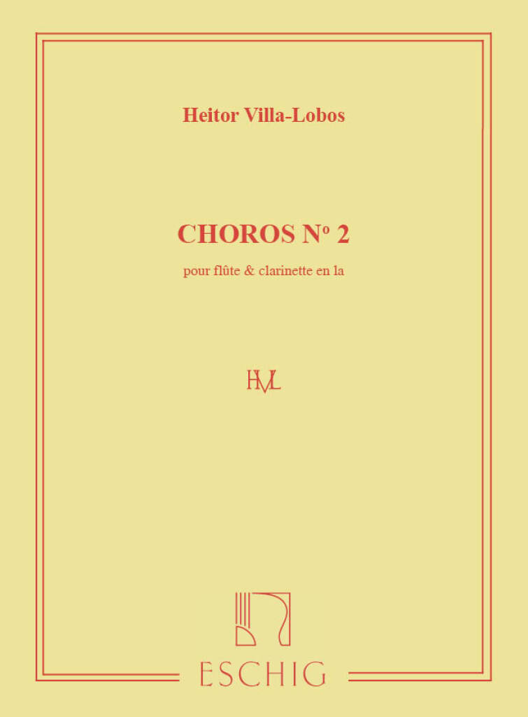 Knjiga CHOROS NO 2 FLUTE TRAVERSIERE HEITOR VILLA-LOBOS