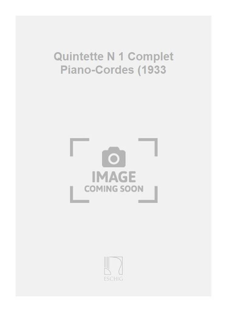Kniha QUINTETTE N 1 COMPLET PIANO-CORDES (1933 MUSIQUE D'ENSEMBLE BOHUSLAV MARTINU