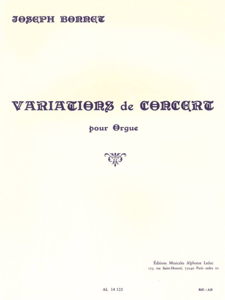 Buch JOSEPH BONNET: VARIATIONS DE CONCERT FOR ORGAN BONNET