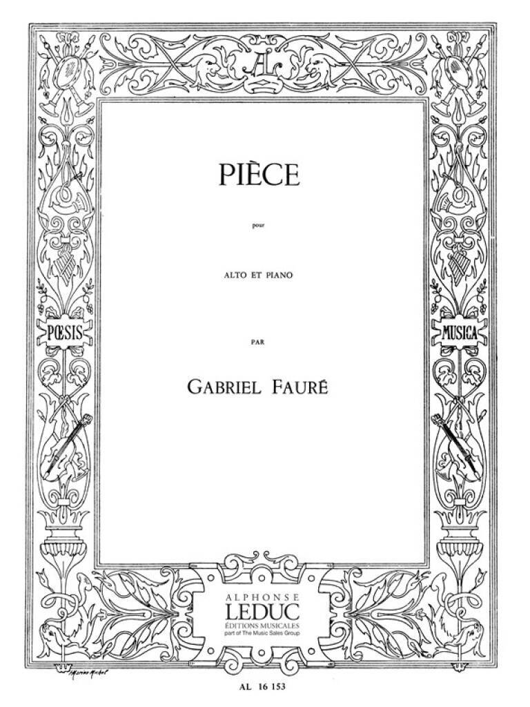 Kniha GABRIEL FAURE: PIECE (VIOLA & PIANO) FAURE
