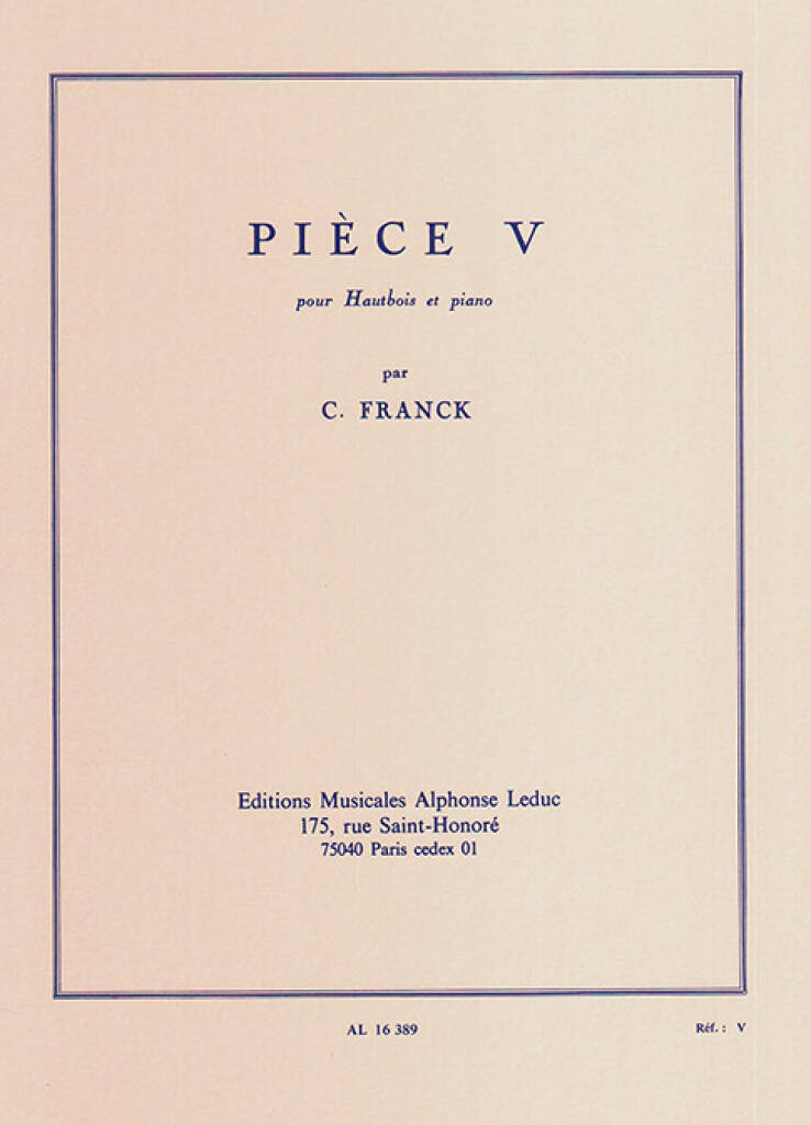 Kniha CESAR FRANCK: PIECE V (OBOE/PIANO) FRANCK