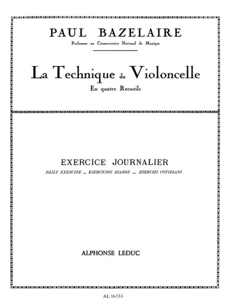 Buch TECHNIQUE FOR CELLO BK 2 DAILY EXERCISE BAZELAIRE