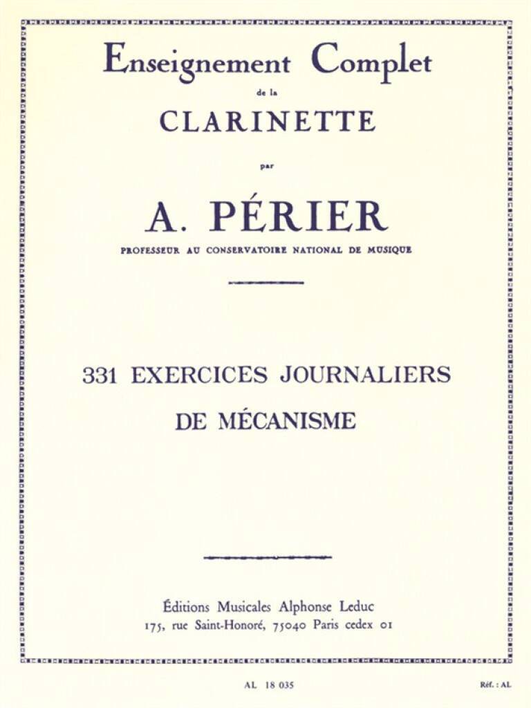 Knjiga AUGUSTE PERIER: 331 EXERCICES JOURNALIERS DE MECANISME (CLARINET) PERIER