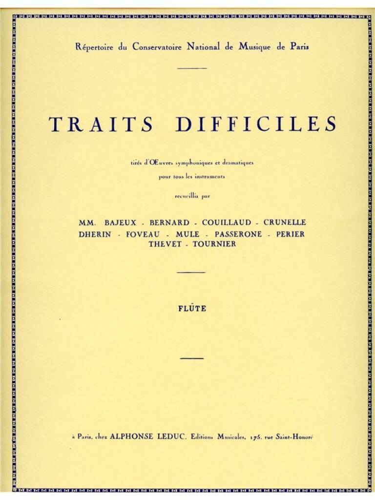 Knjiga TRAITS DIFFICILES (FLUTE) 