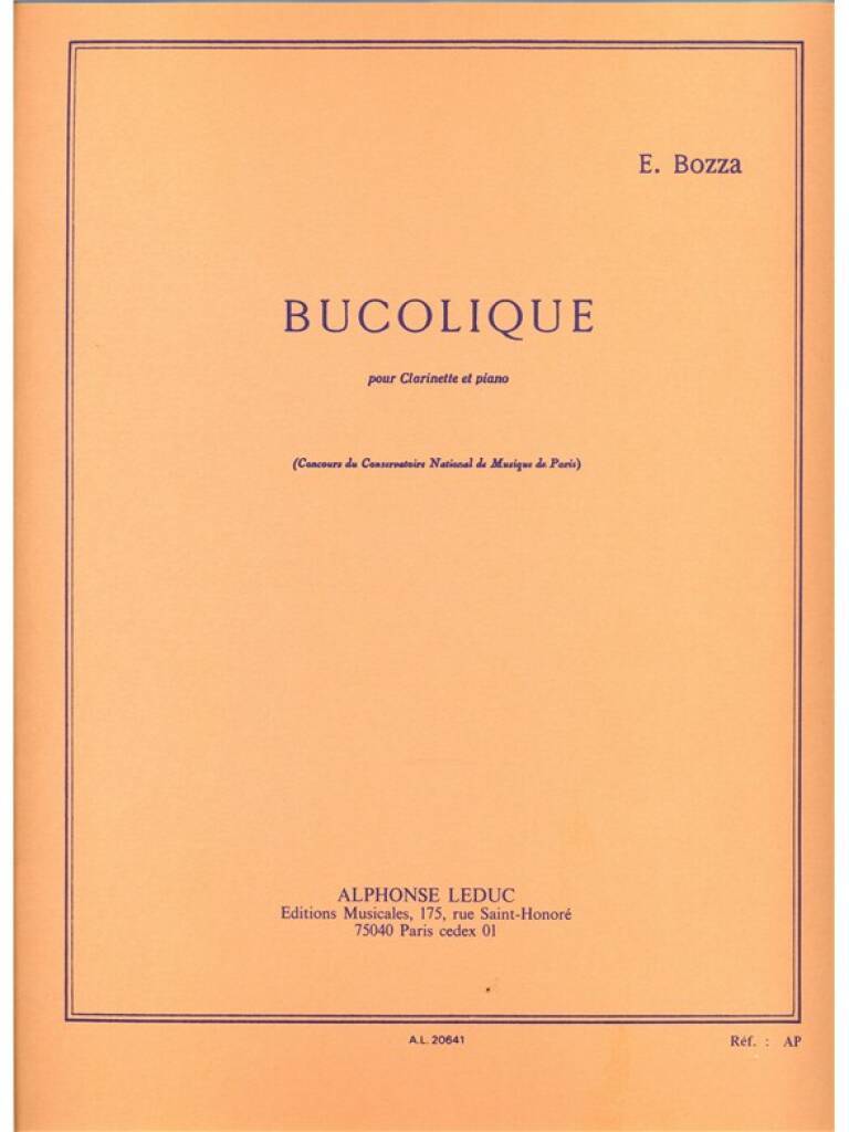 Buch BUCOLIQUE POUR CLARINETTE ET PIANO BOZZA