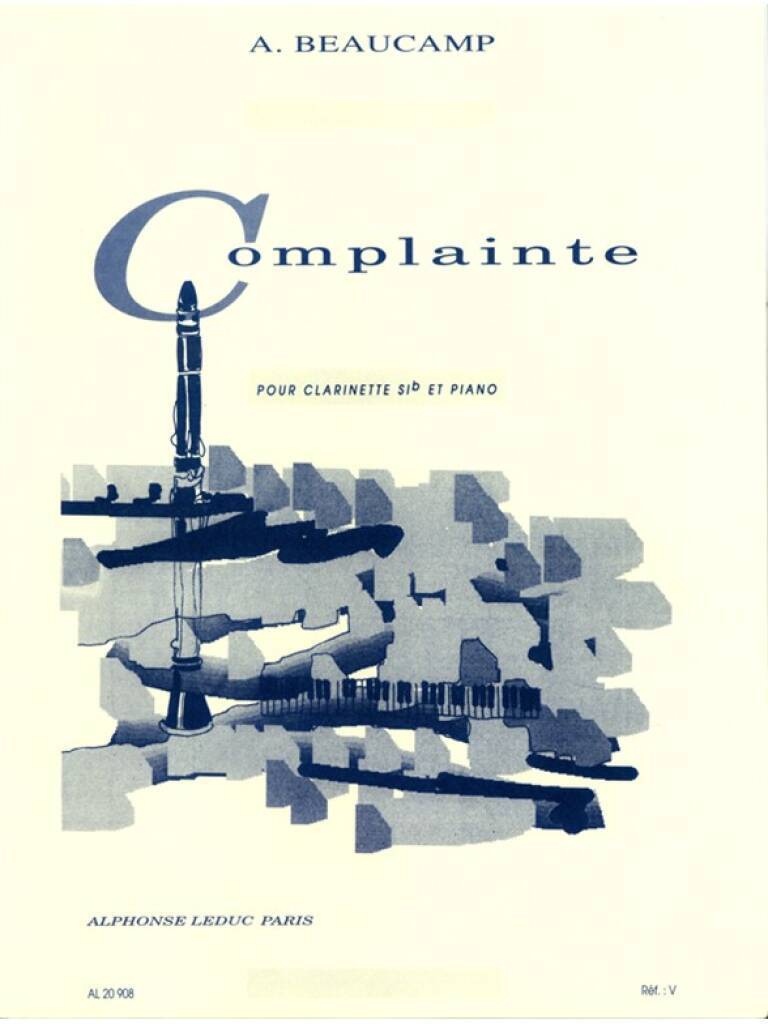 Kniha ALBERT BEAUCAMP: COMPLAINTE (CLARINET & PIANO) BEAUCAMP