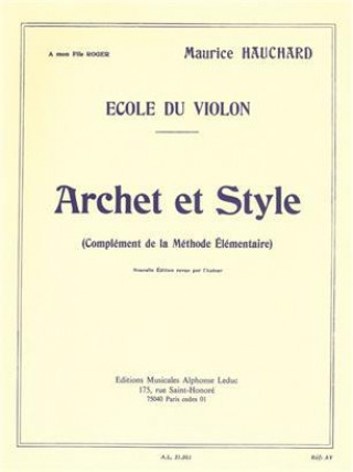 Book MAURICE HAUCHARD: ARCHET ET STYLE HAUCHARD