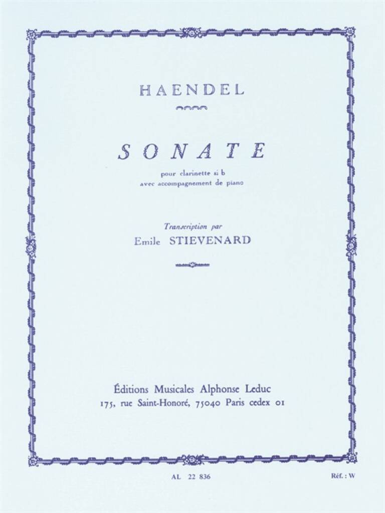 Knjiga G.F.HANDEL: SONATA IN B FLAT (CLARINET) HANDEL