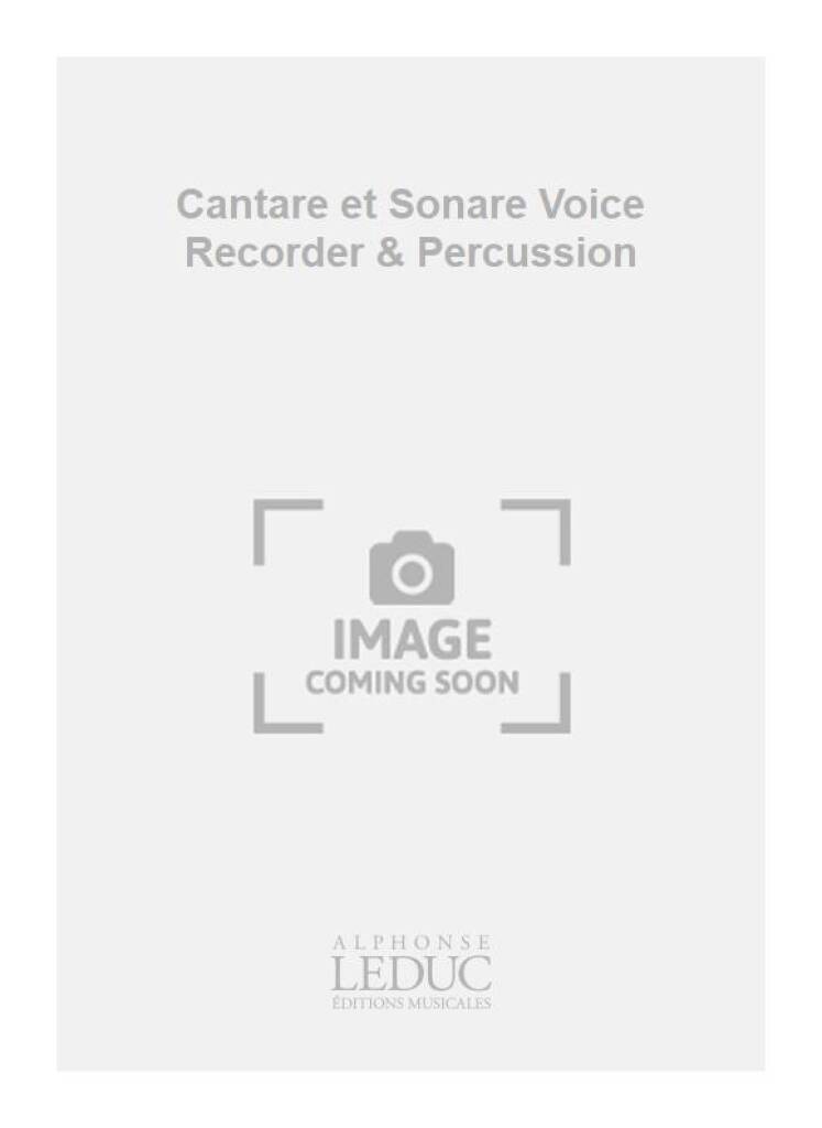Libro WUYTACK CANTARE ET SONARE VOICE RECORDER & PERCUSSION BOOK WUYTACK