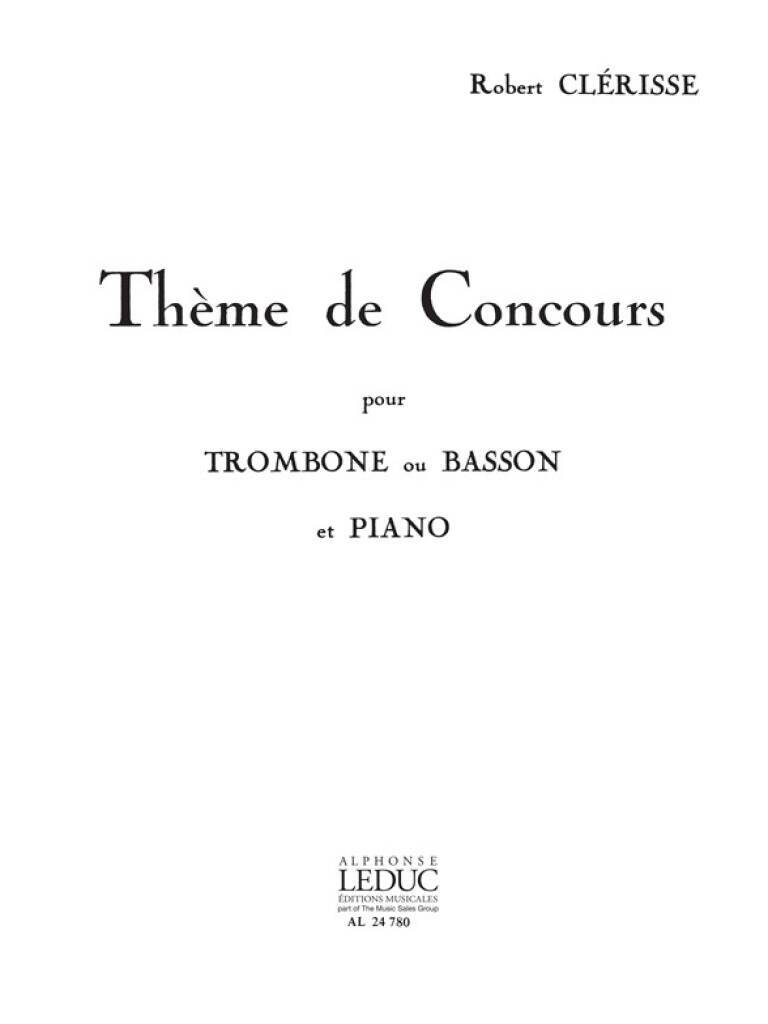 Buch ROBERT CLERISSE: THEME DE CONCOURS (BASSOON & PIANO) CLERISSE