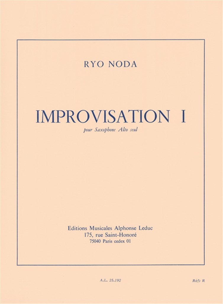 Libro RYO NODA : IMPROVISATION 1 - SAXOPHONE NODA