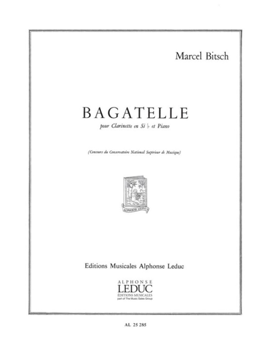 Książka MARCEL BITSCH: BAGATELLE (CLARINET & PIANO) BITSCH