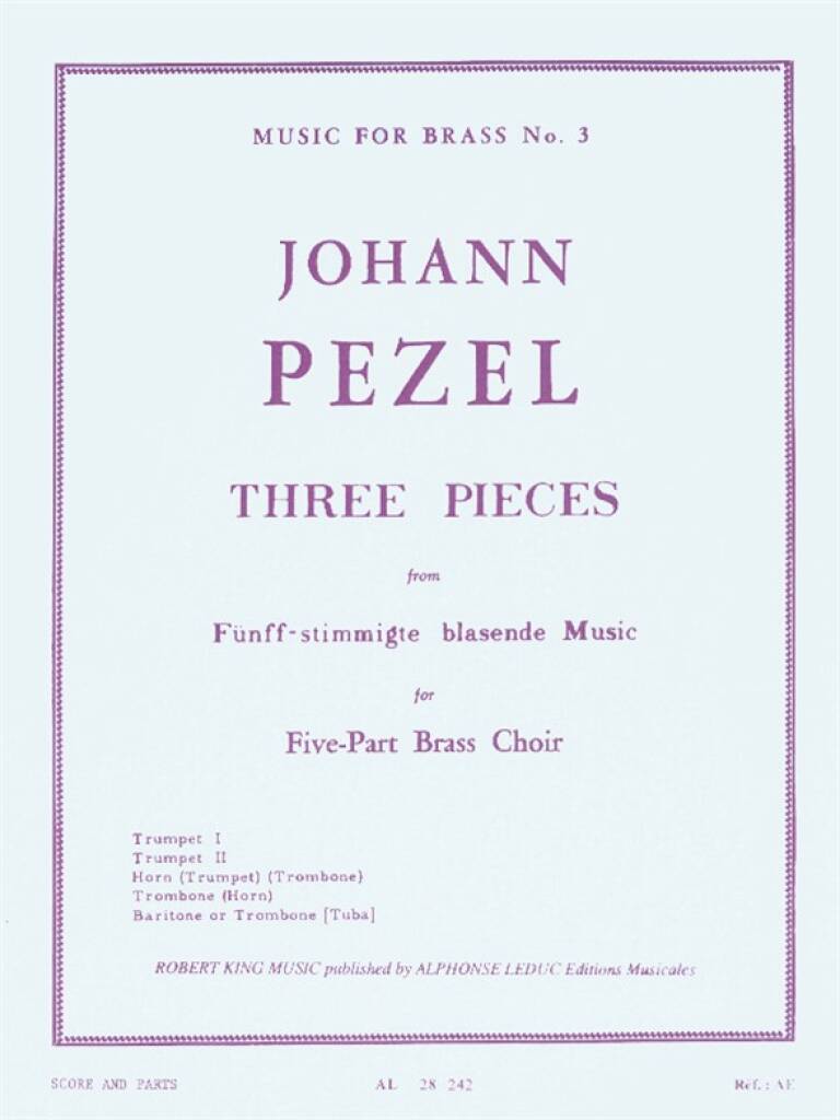 Libro JOHANN CHRISTOPH PEZEL: 3 PIECES (QUINTET-BRASS) PEZEL