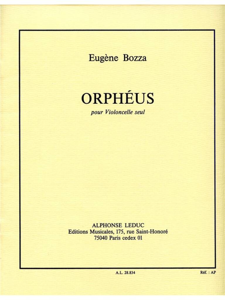 Knjiga BOZZA EUGENE ORPHEUS CELLO SOLO BOOK BOZZA