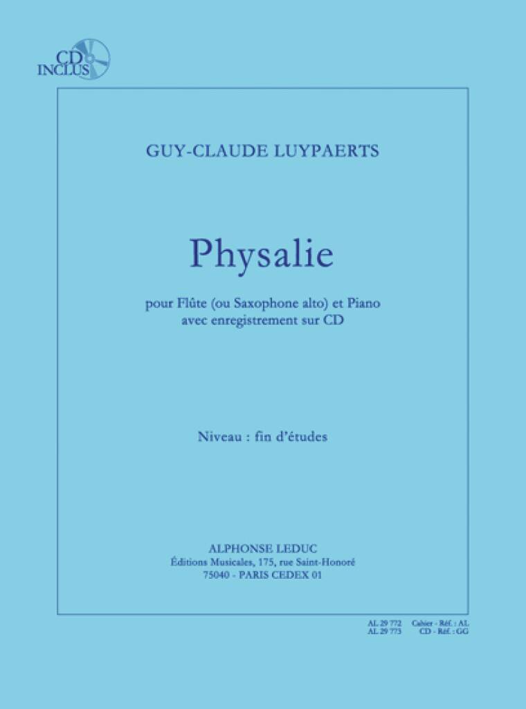 Kniha LUYPAERTS: PHYSALIE (FIN D'ETUDES) POUR FLUTE (OU SAXOPHONE ALTO) ET PIANO AVEC CD : LE CAHIER 
