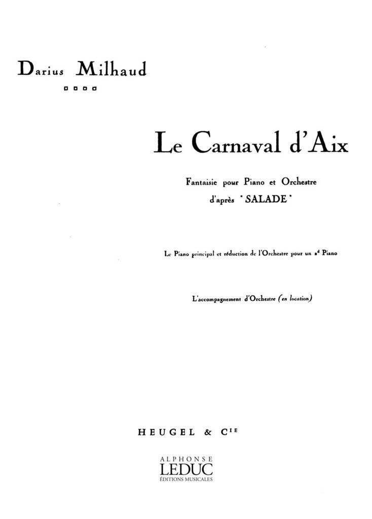 Libro DARIUS MILHAUD: LE CARNAVAL D'AIX OP.83B (PIANOS 2) MILHAUD