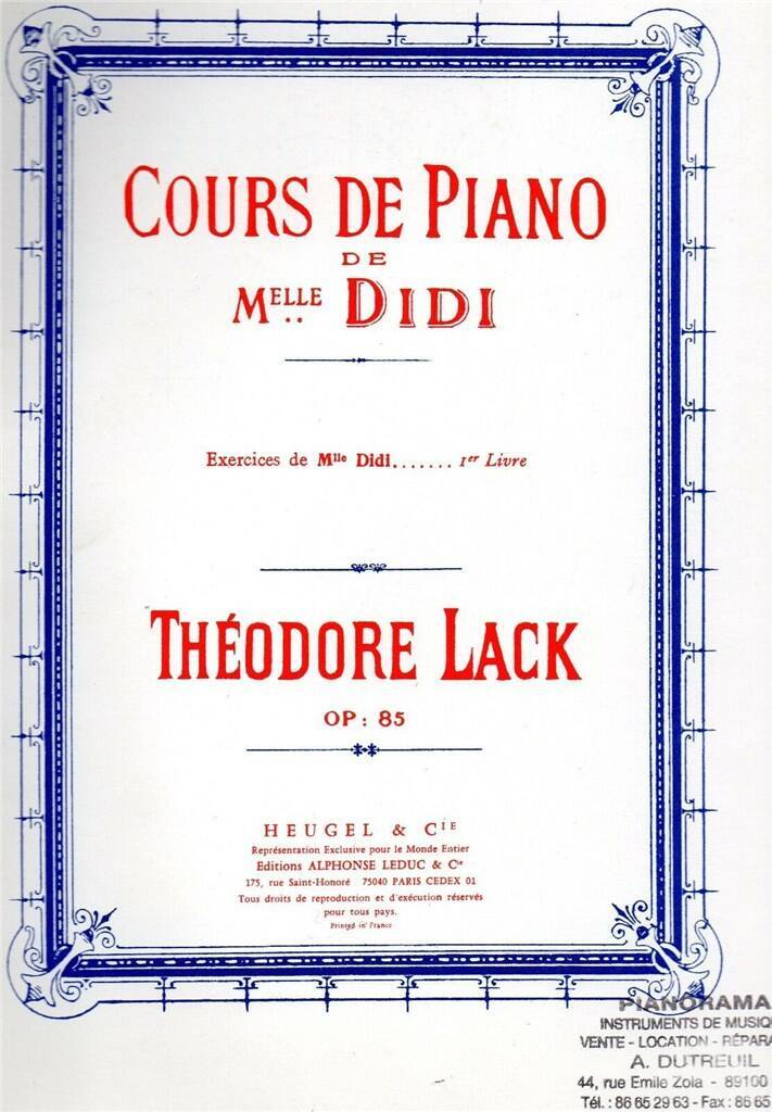 Buch LACK COURS DE PIANO DE MLLE DIDI EXERCICES VOLUME 1 PIANO BOOK PIANO LACK