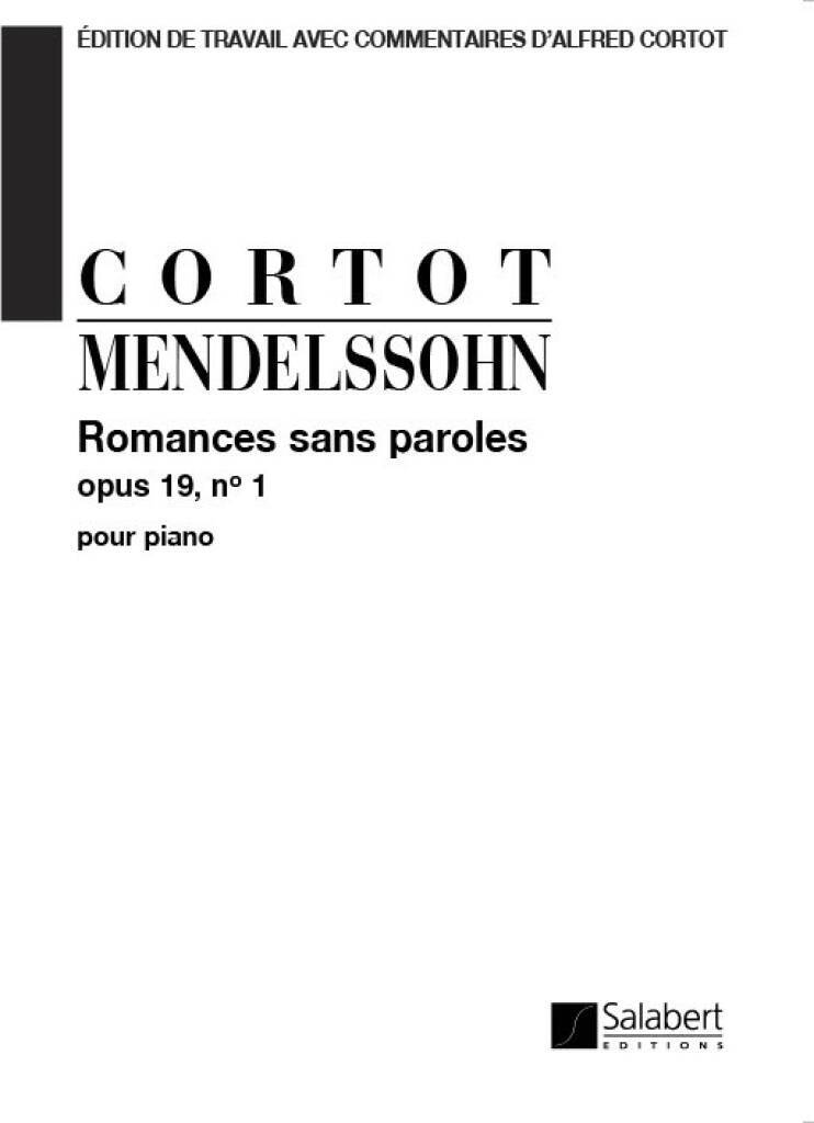 Knjiga ROMANCES SANS PAROLE (SELECT. CORTOT) PIANO  PIANO FELIX MENDELSSOHN BA