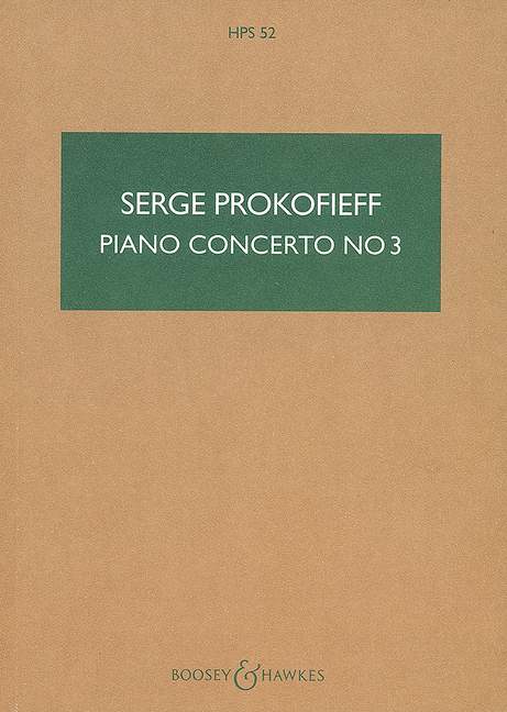 Printed items PIANO CONCERTO NO. 3 IN C MAJOR SERGEI PROKOFIEV