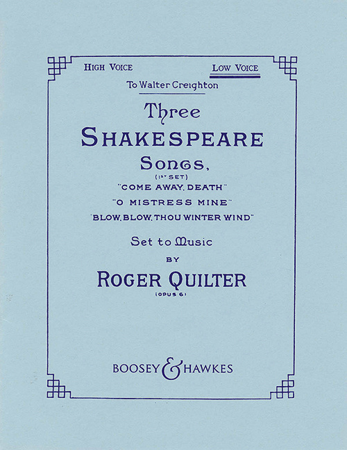 Drucksachen SHAKESPEARE SONGS(3) OP.6 LOW VOICE CHANT R. QUILTER