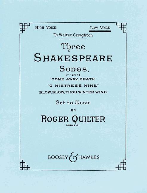 Tiskovina 3 SHAKESPEARE SONGS OPUS 6 CHANT ROGER QUILTER