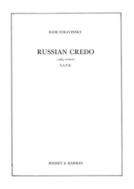 Articles imprimés RUSSIAN CREDO CHANT IGOR STRAVINSKY