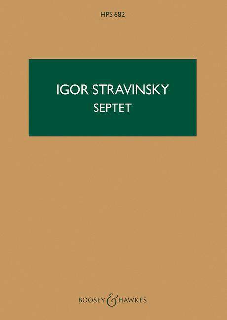 Artículos impresos SEPTET CLARINETTE IGOR STRAVINSKY
