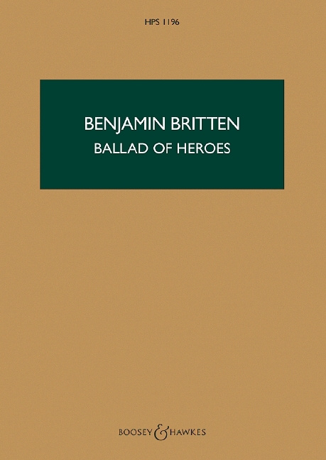 Tlačovina BALLAD OF HEROES OP. 14 BENJAMIN BRITTEN