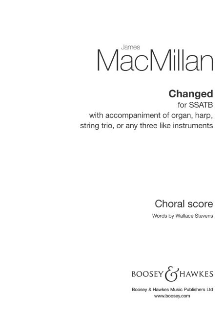 Materiale tipărite CHANGED CHANT JAMES MACMILLAN